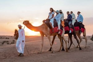 Dubai: Safari nel deserto con cena, giro in cammello e sandboarding