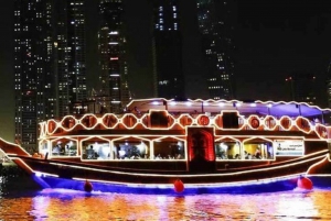 Dubai: Crociera con cena in Dhow sul Creek o sulla Marina con spettacoli dal vivo