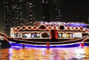 Dubai: Crociera con cena in Dhow sul Creek o sulla Marina con spettacoli dal vivo