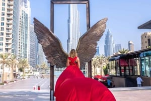 Dubai Flying Dress Photoshooting With Red Dress