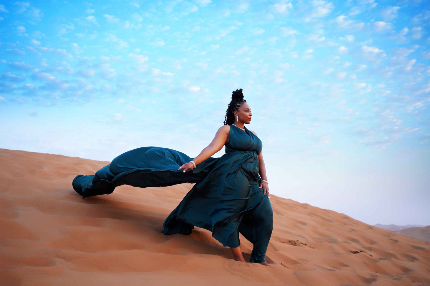 Dubai: Private Flying Dress Photography and Dune Drive Trip