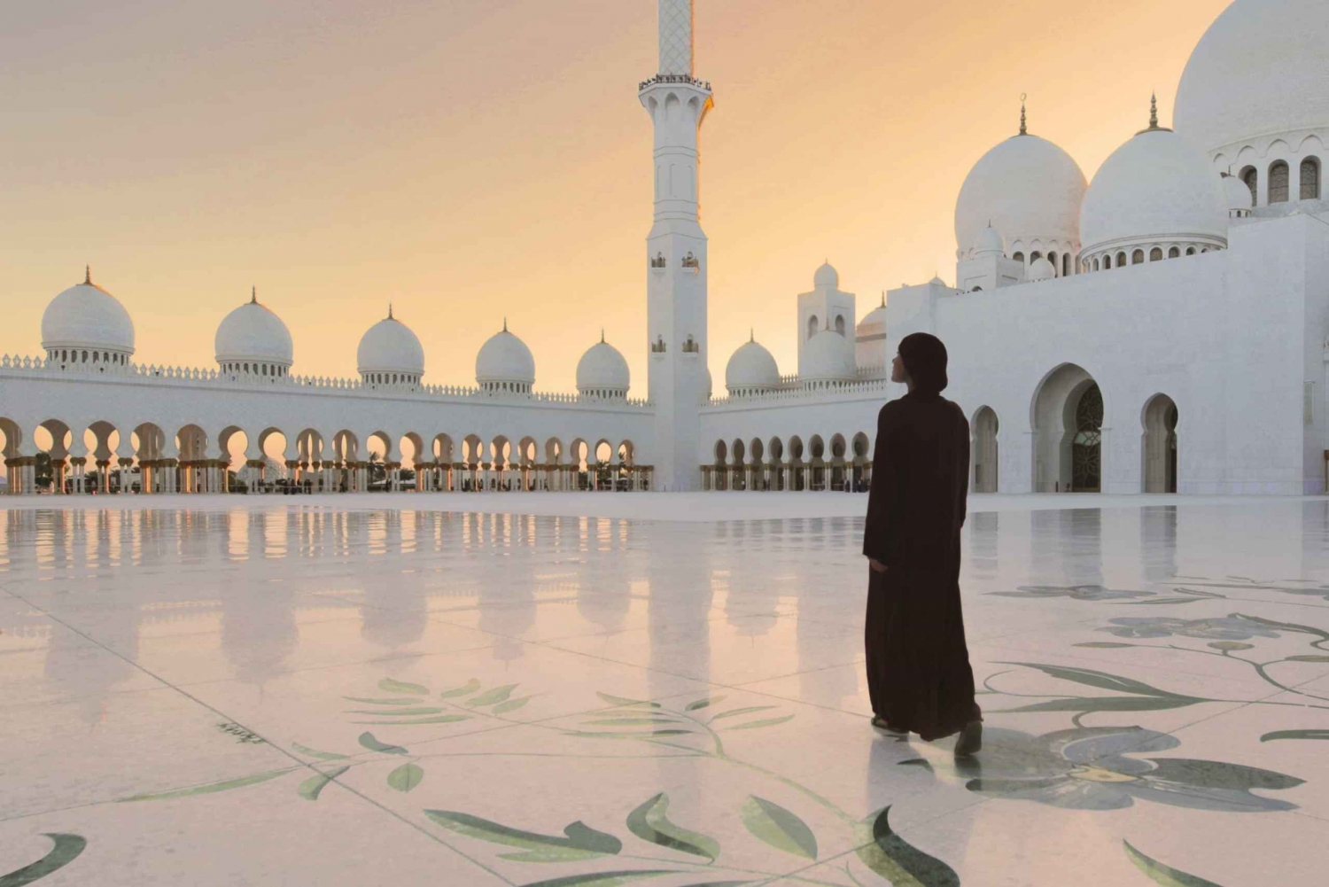 Dubai: Grande Mesquita e Palácio Abu Dhabi Tour guiado na cidade