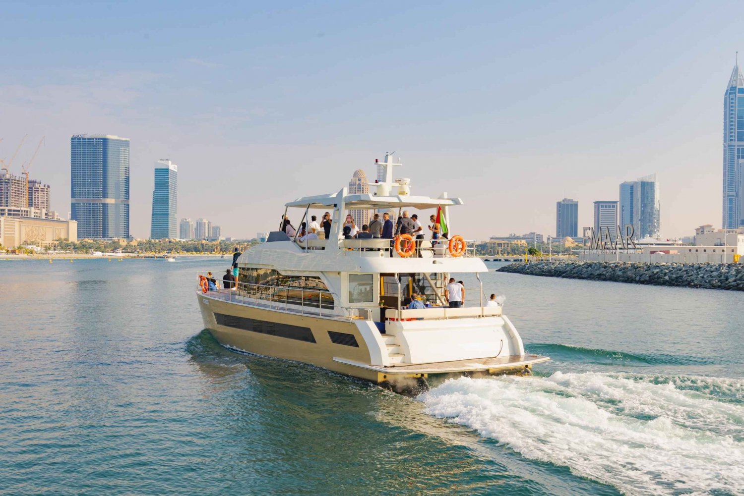 Dubai: Luxe boottocht door de jachthaven en woestijnsafari in de Rode Duinen