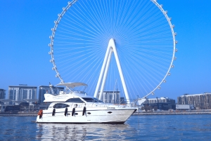 ドバイ：豪華な50フィートのプライベートヨットクルーズ（寿司オプション付き）をお楽しみください