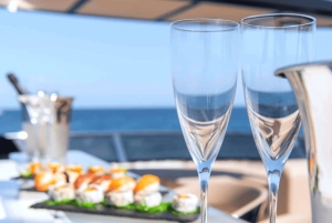 ドバイ：豪華な50フィートのプライベートヨットクルーズ（寿司オプション付き）をお楽しみください