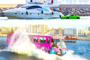 Dubai: Luxury Yacht Tour with Wonder Bus Tour on land & Sea