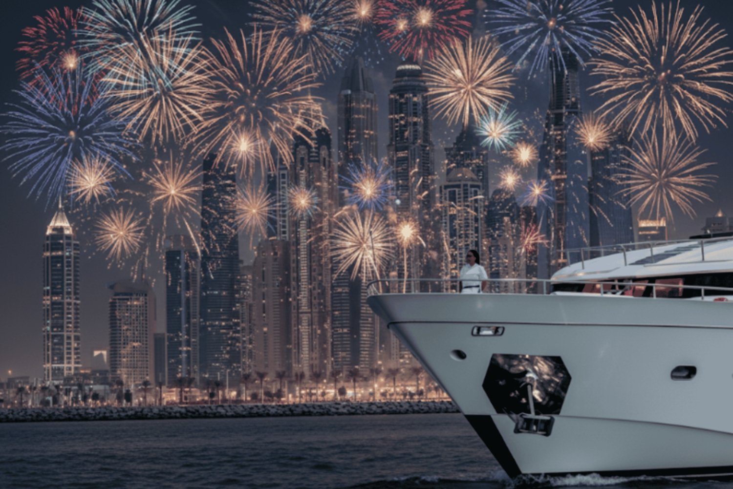 Dubai Marina NYE 2026 Yacht Party : Fireworks & Festivities
