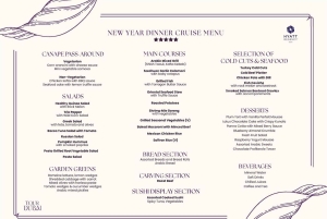 Dubai: oudejaarsavonddinercruise op een dhow in de jachthaven