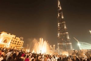 Dubai: Night Tour with Burj Khalifa, Fountain Show & Marina