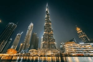Dubai: Night Tour with Burj Khalifa, Fountain Show & Marina