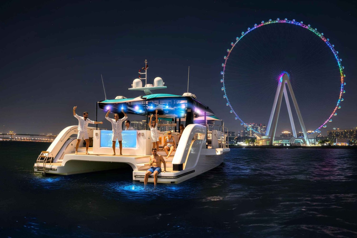 Dubai Harbour: Ozon-Yachtparty mit Live-DJ und offener Bar