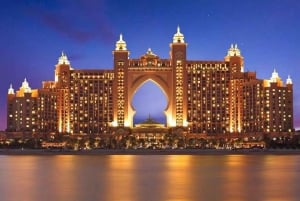 Dubai: Tour guidato notturno della città in furgone con spettacolo delle fontane