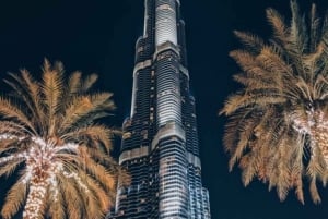 Dubai: Tour nocturno guiado por la ciudad en furgoneta con espectáculo de las fuentes