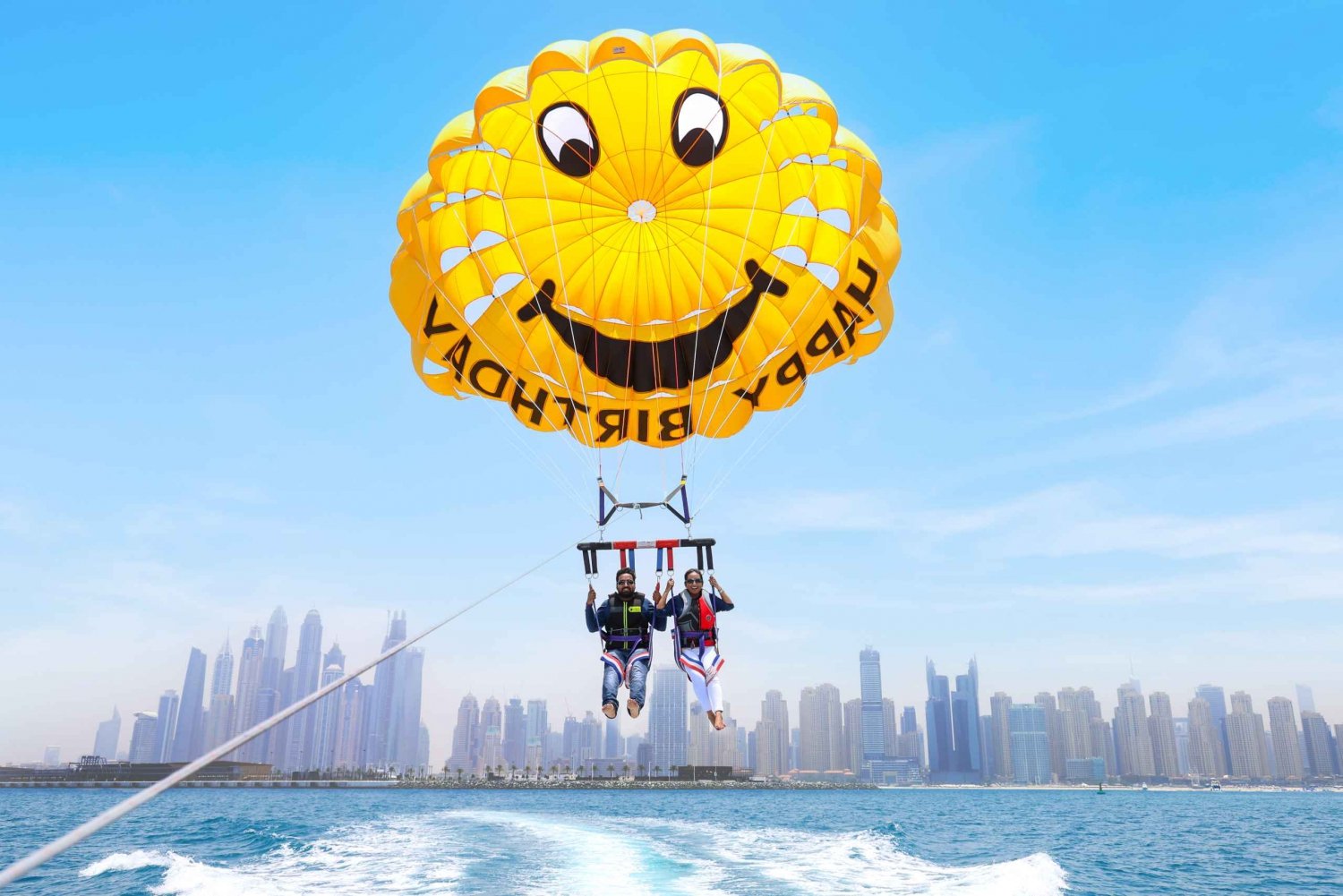 Dubai: Parasailing with Happy birthday Parachute JBR & Palm