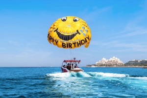 Dubai: Parasailing with Happy birthday Parachute JBR & Palm