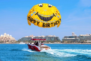 Dubai: Parasailing with Happy birthday Parachute JBR & Palm