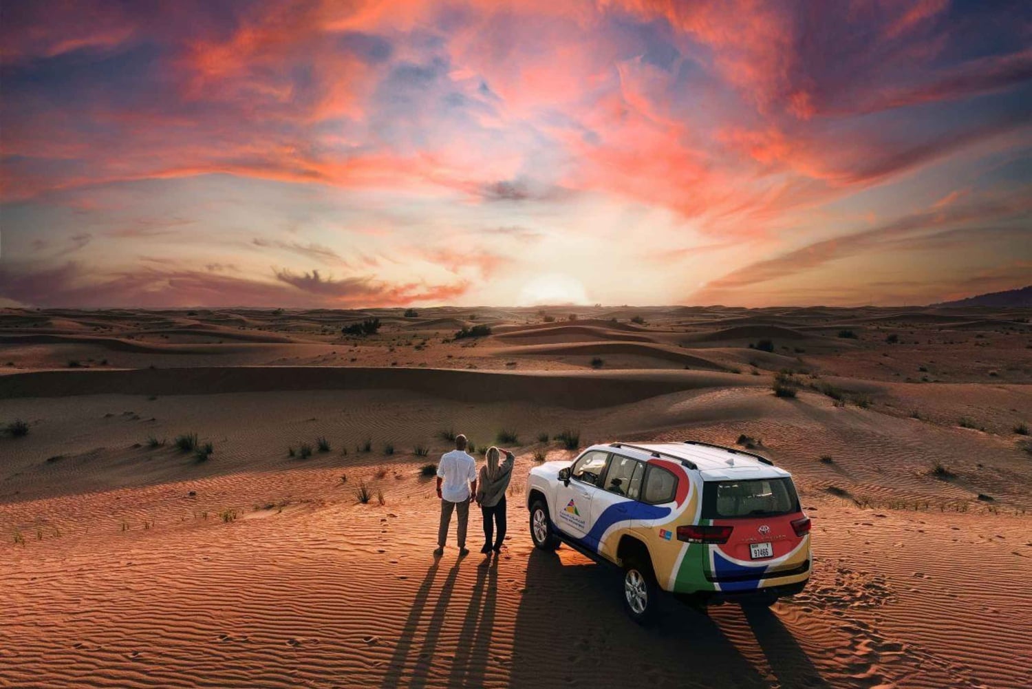 Dubaj: Premium Sahara Camp Safari, jazda na wielbłądzie i sandboarding