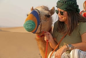 Dubai: Red Dune Bike Tour with Camel Ride and Barbecue