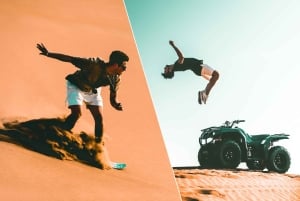 Dubaï : Les Dunes Rouges en Quad avec Sandboarding, Chameaux et BBQ