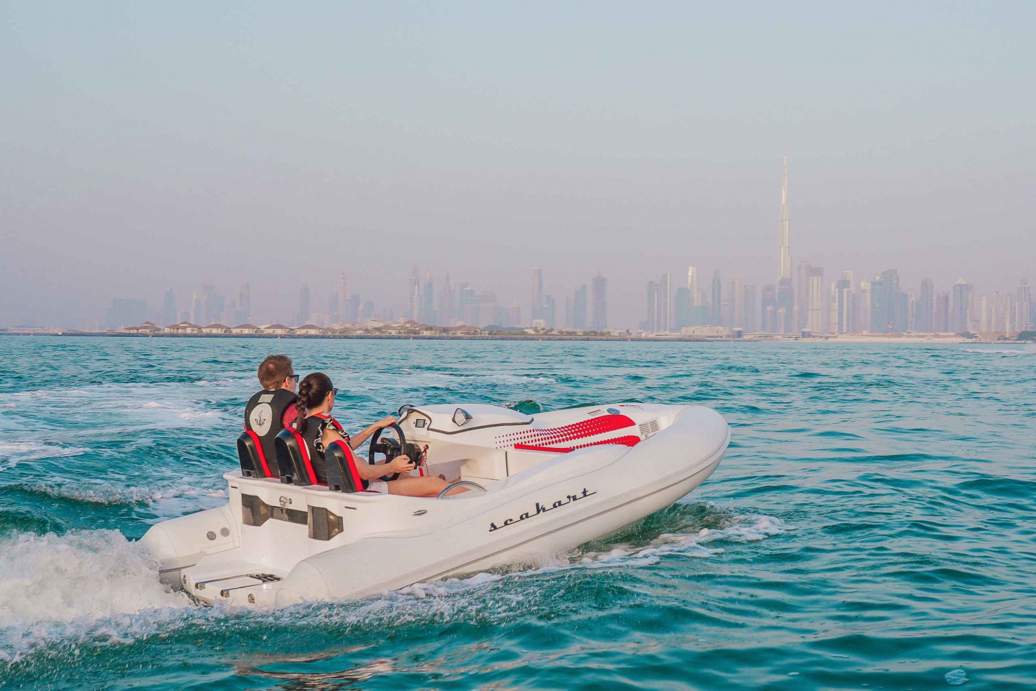 Dubai: Self-Drive Boat Tour with a Snack, Swimming, & Photos