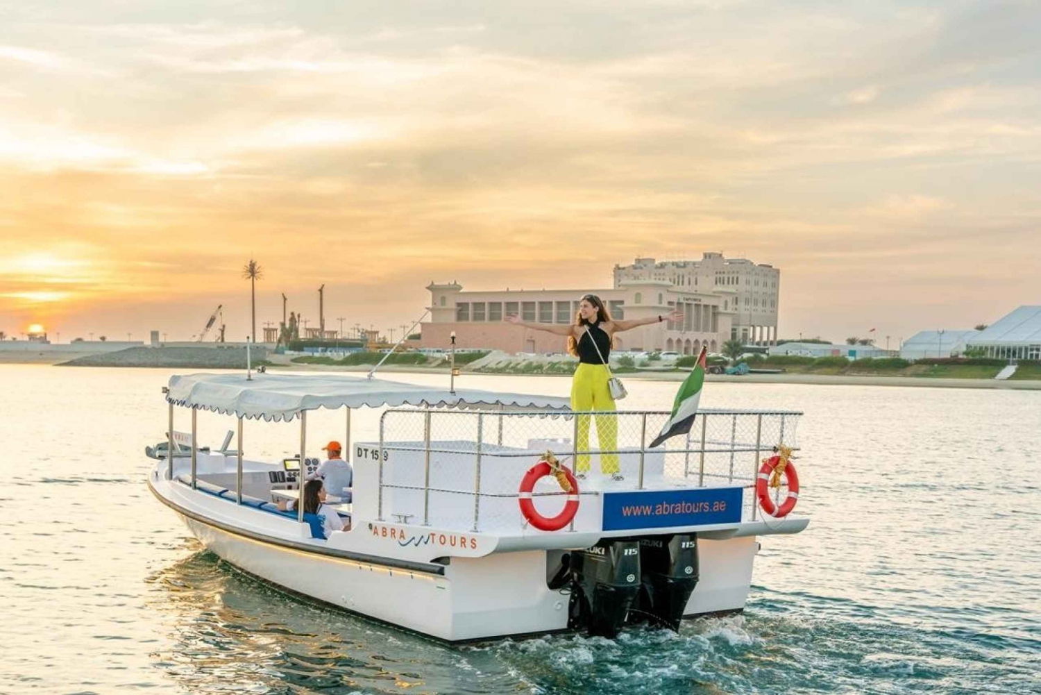 Dubai: Abra-bådtur ved solnedgang i Dubai Marina, Ain Dubai, JBR