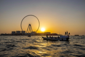 Dubai: Sunset Abra Boat Tour in Dubai Marina, Ain Dubai, JBR