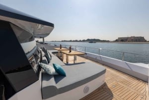 Dubai: Sunset Mega Yacht Experience with DJ, Grill & Drinks