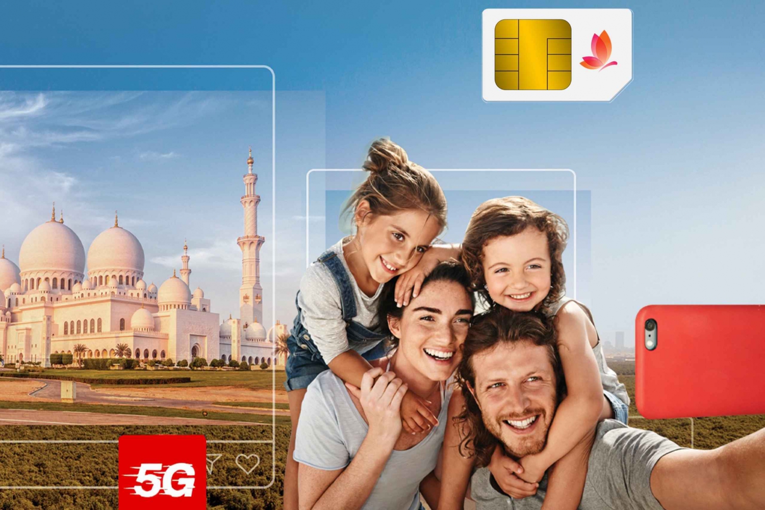 Dubai: eSIM/SIM-kort for turister med data og minutter