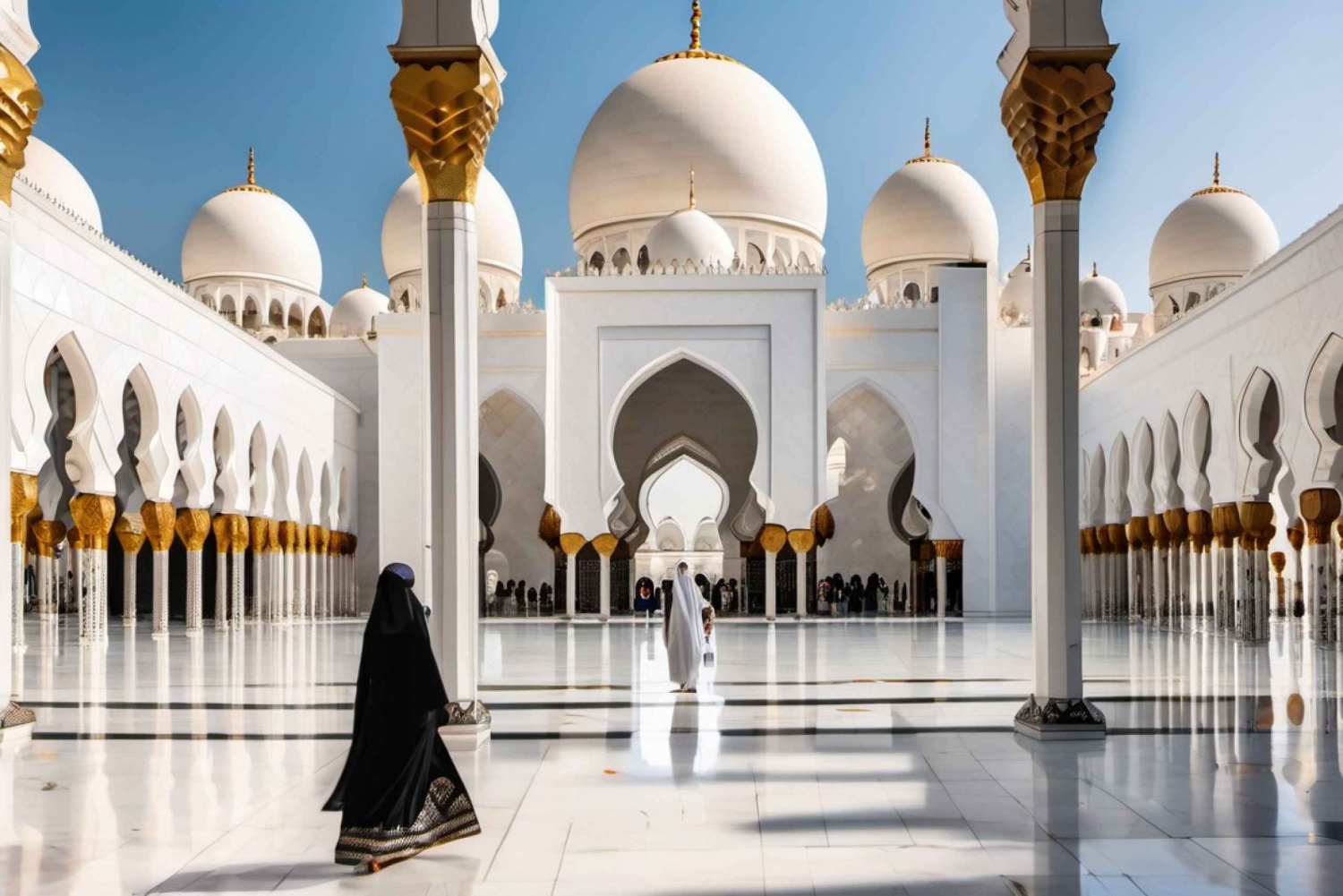 Da Dubai: Tour di un giorno della Grande Moschea di Abu Dhabi con visita guidata