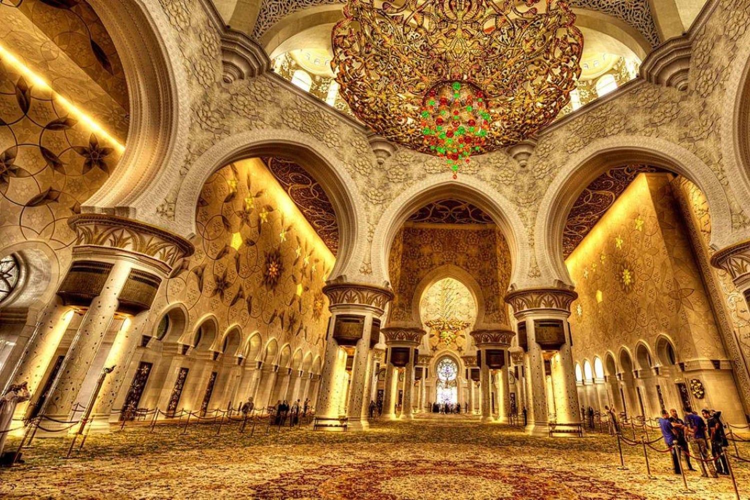 Fra Dubai: Besøk Abu Dhabi Grand Mosque og temapark (valgfritt)