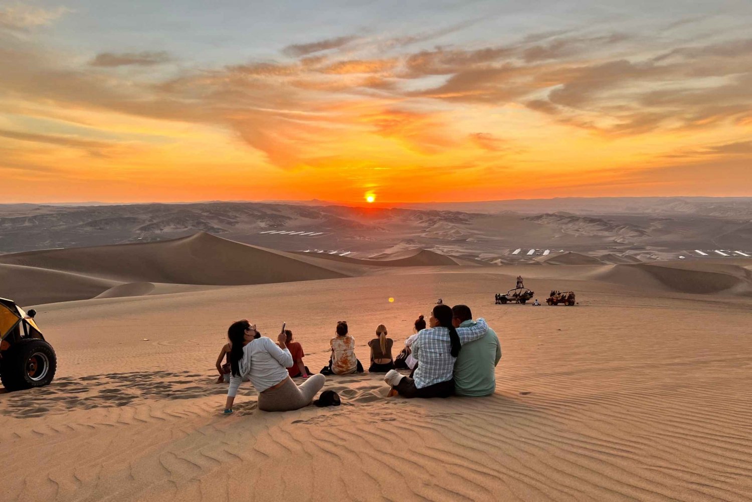 Van Ica of Huacachina: Dune Buggy bij zonsondergang en sandboarden
