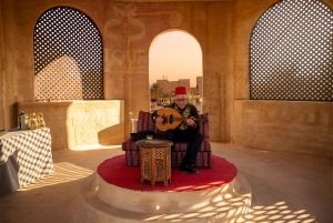 Luxe woestijnsafari in Dubai, barbecue, kamelenrit, quad, show