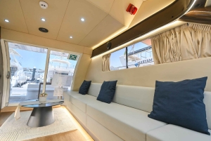 Privétour met jacht met uitzicht op de jachthaven, JBR, Atlantis en Palm