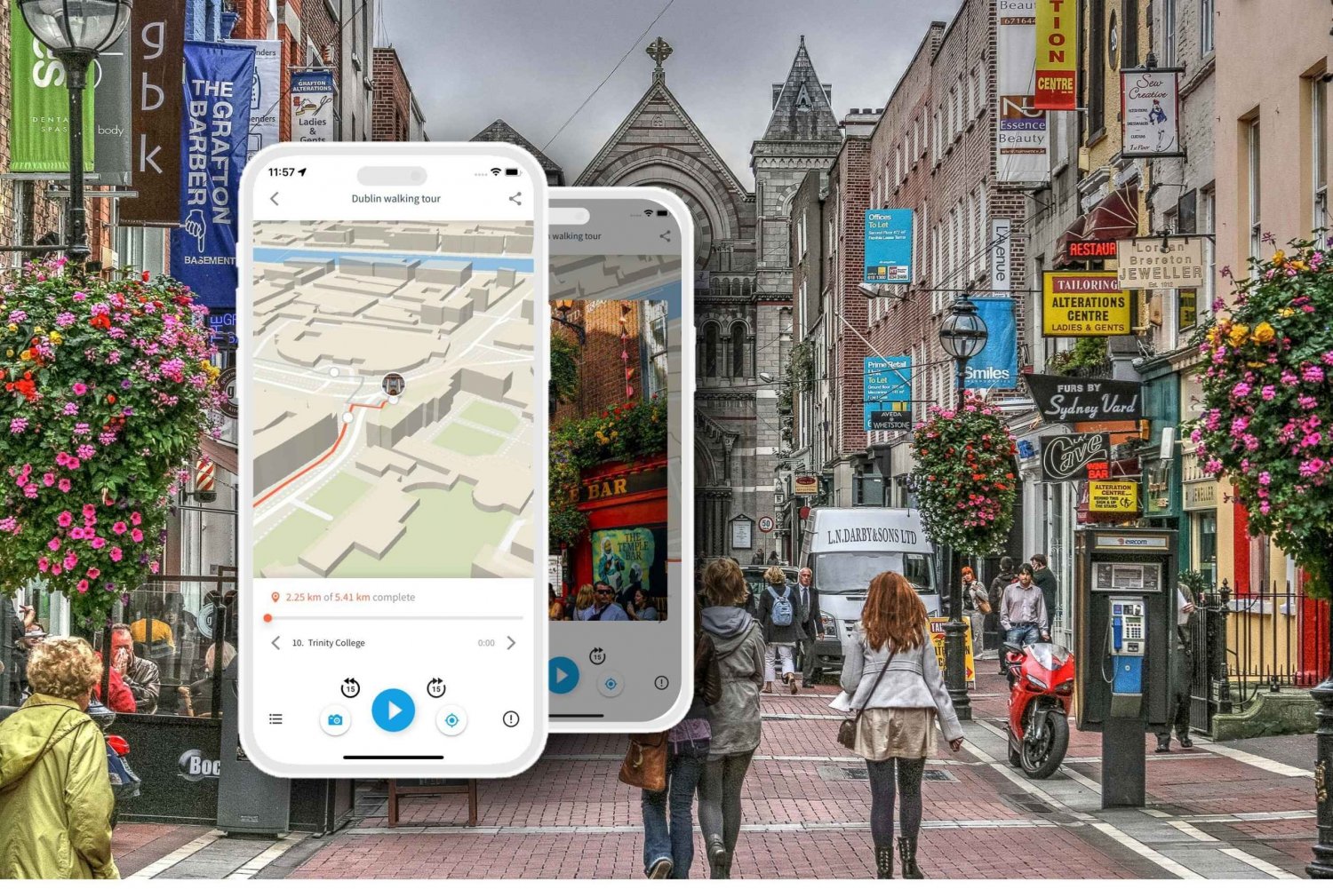 Dublin city tour: audio guide for smartphone in French