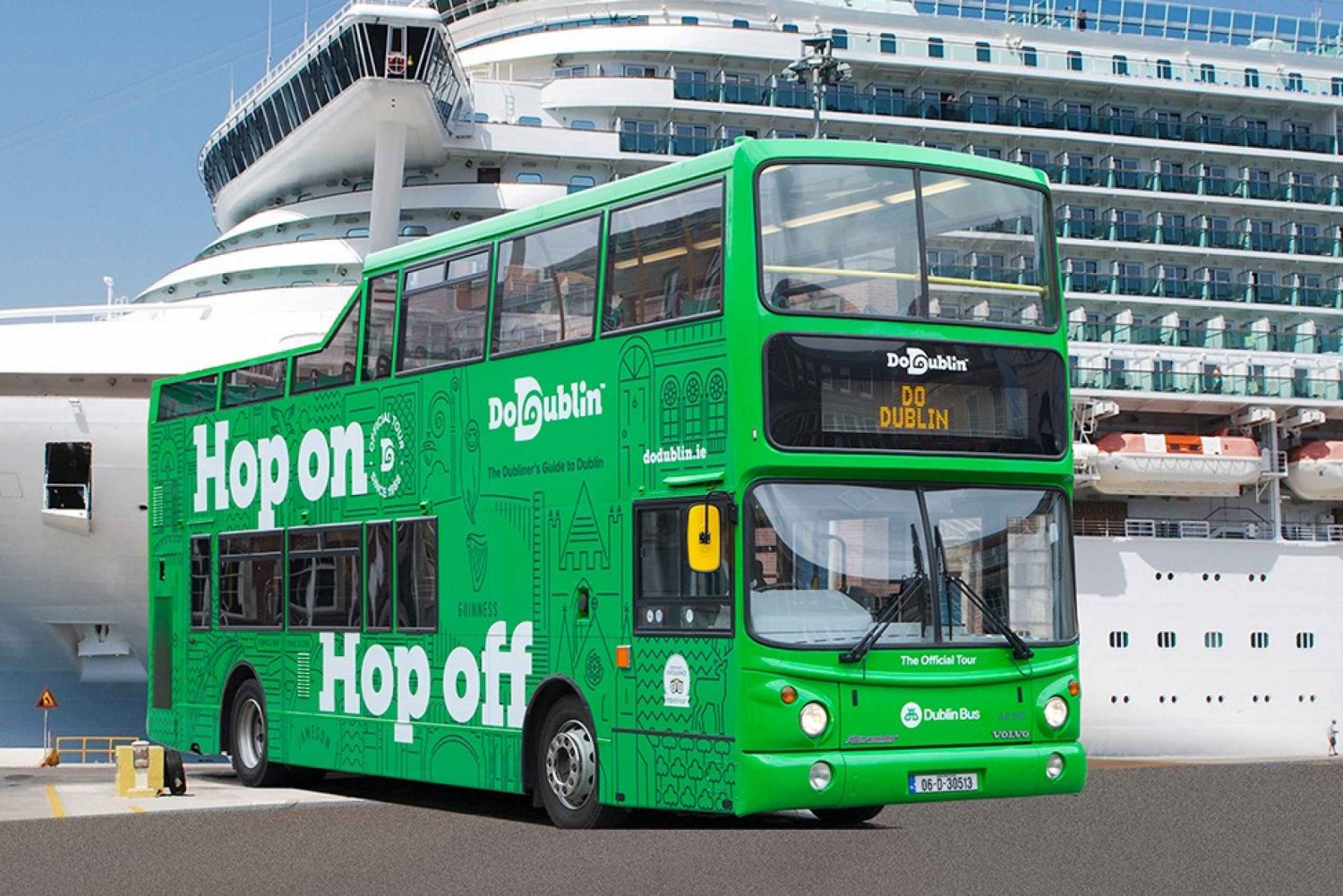 Dublin: Cruise Excursion Hop-On Hop-Off Tour & Rail Ticket