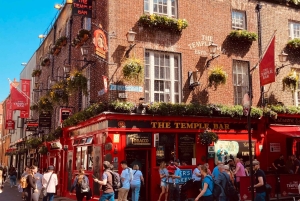 Il tour a piedi per piccoli gruppi a Dublino include Temple Bar.