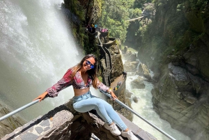 طريق شلالات بانوس وبيلون ديل ديابلو الشهير والغداء