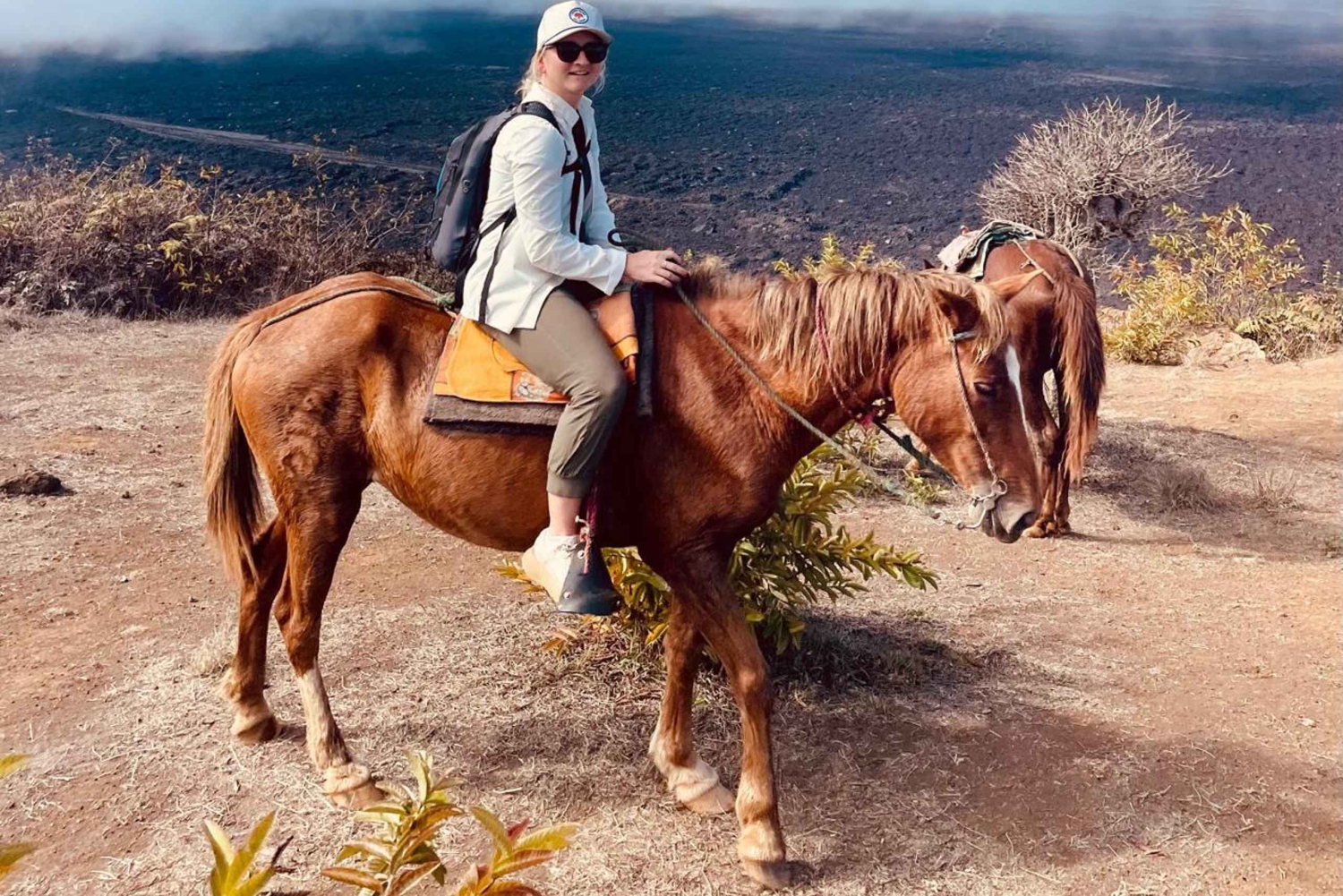 Cavalgando em Galápagos pelos cumes do vulcão Sierra Negra