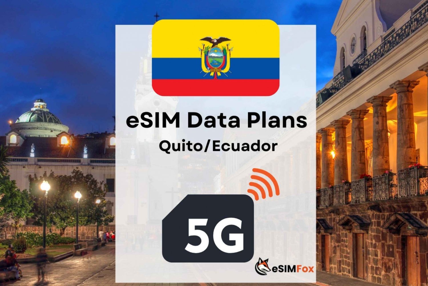 Quito: eSIM Internet Data Plan for Ecuador high-speed