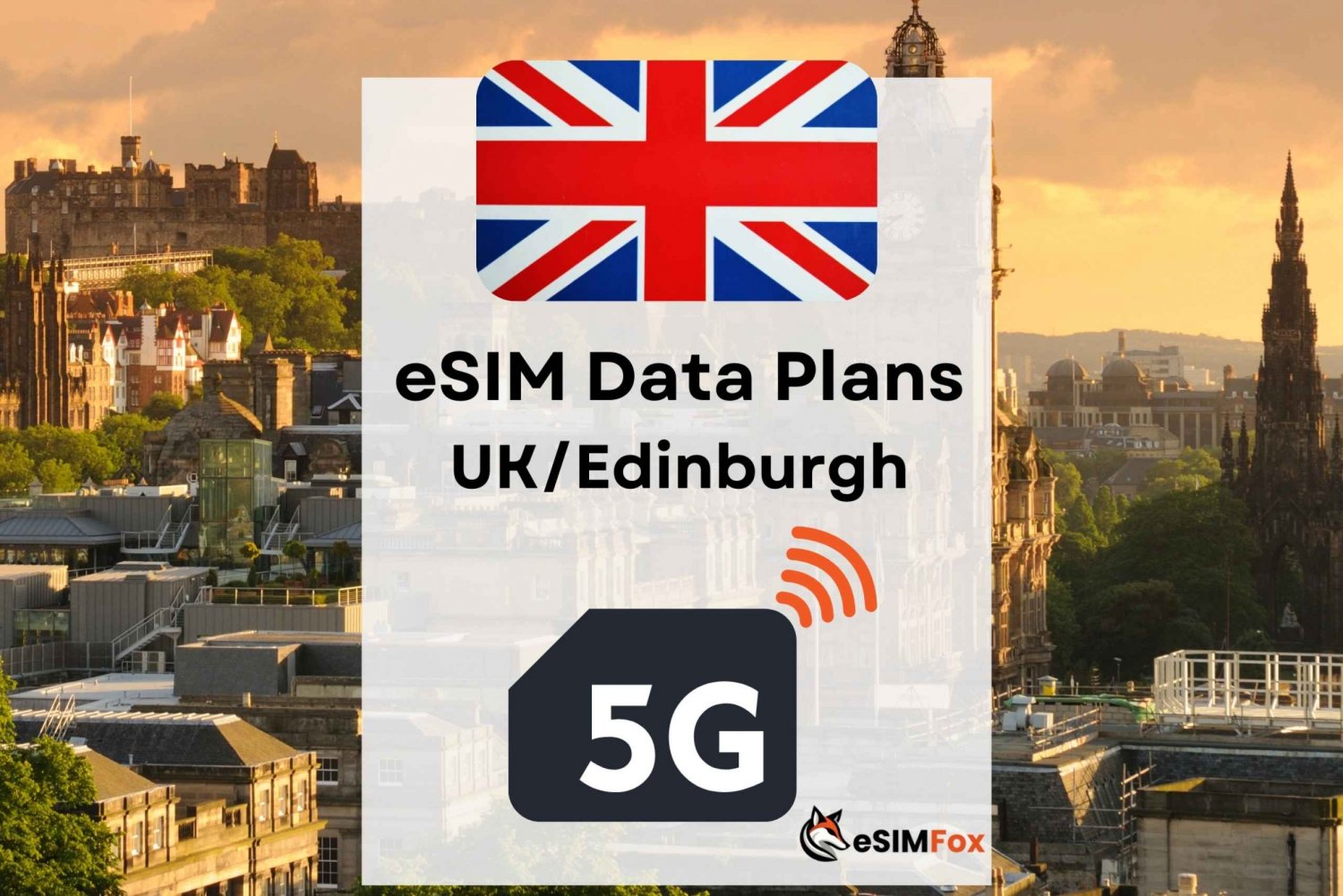 Edynburg: Internetowy plan danych eSIM dla Wielkiej Brytanii 4G/5G