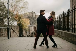 Privat fotografering med utsikt över det berömda Edinburgh Castle