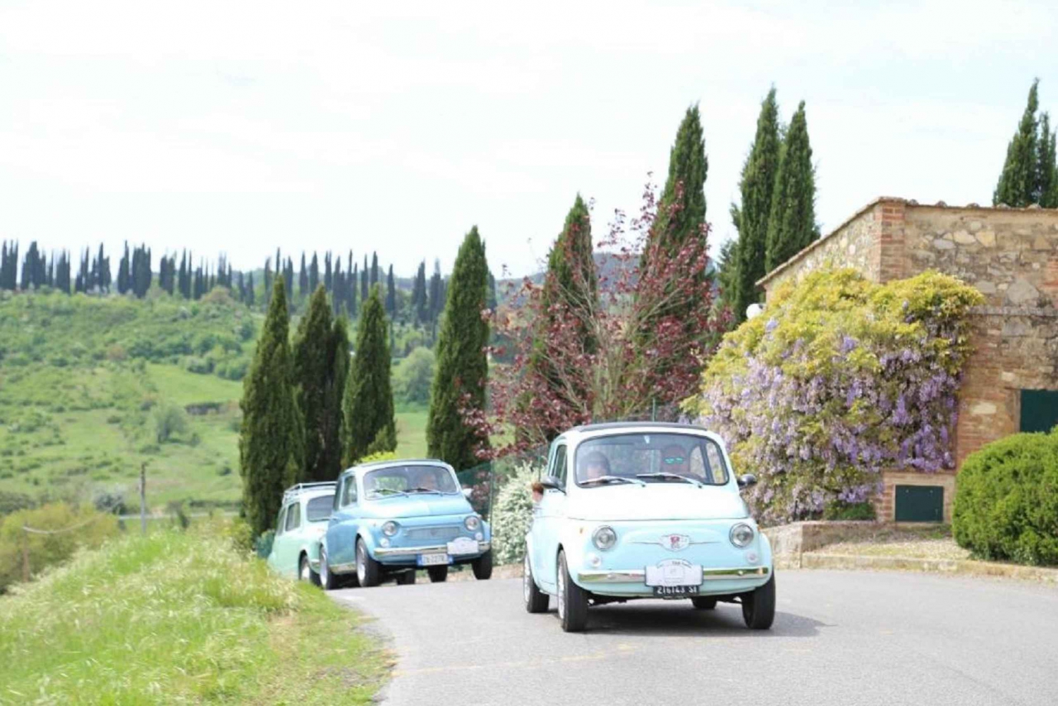 Tour di un giorno nella campagna del Chianti a bordo di una Fiat 500 d'epoca