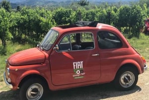 Passeio de um dia inteiro pela zona rural de Chianti em um Fiat 500 antigo