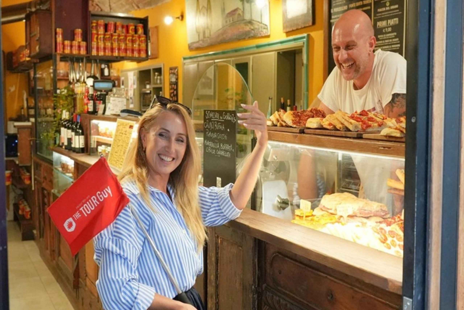 Florencia: Tour gastronómico a pie con chuletón local y vino toscano
