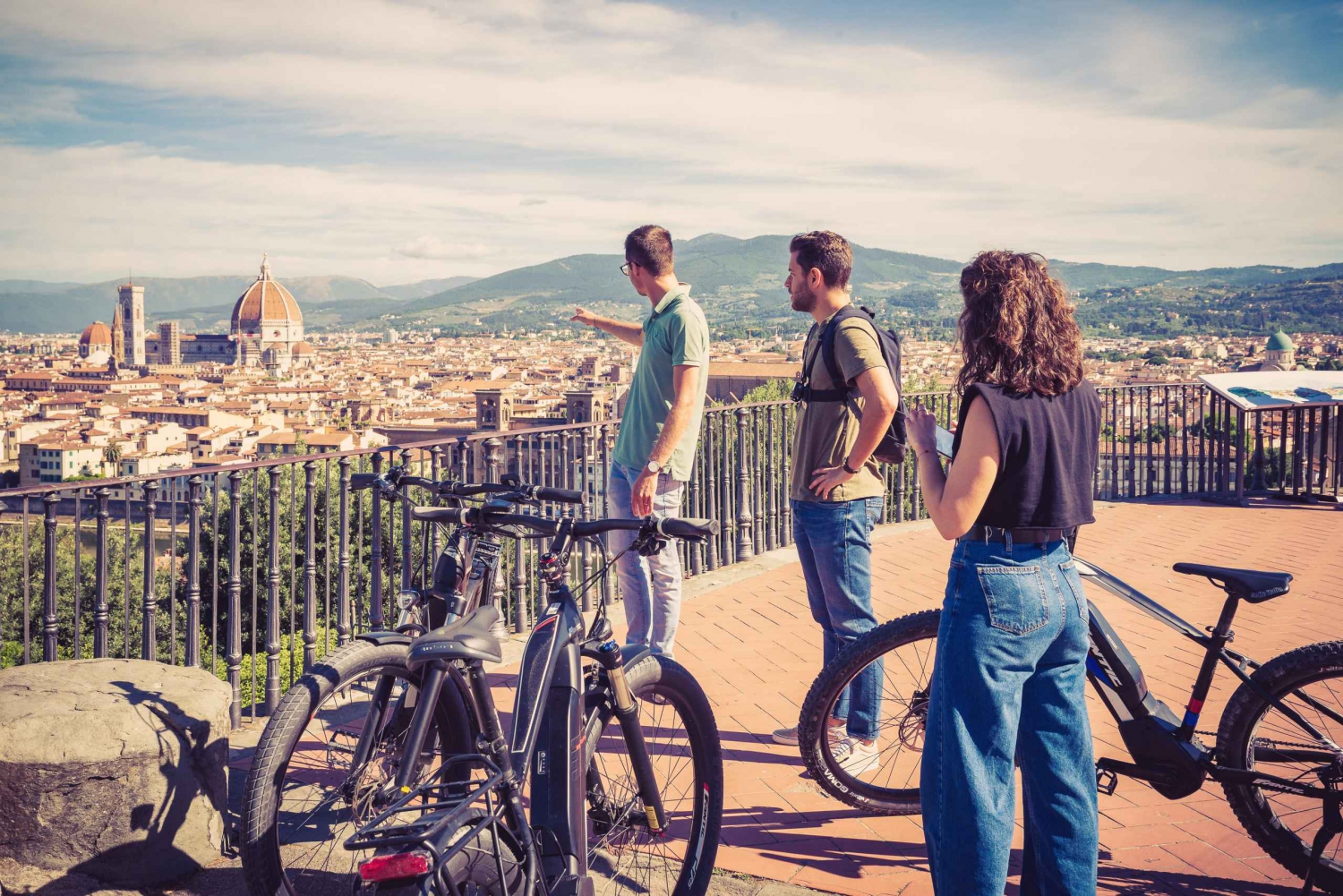 Firenze: Guidet elcykeltur med gelato