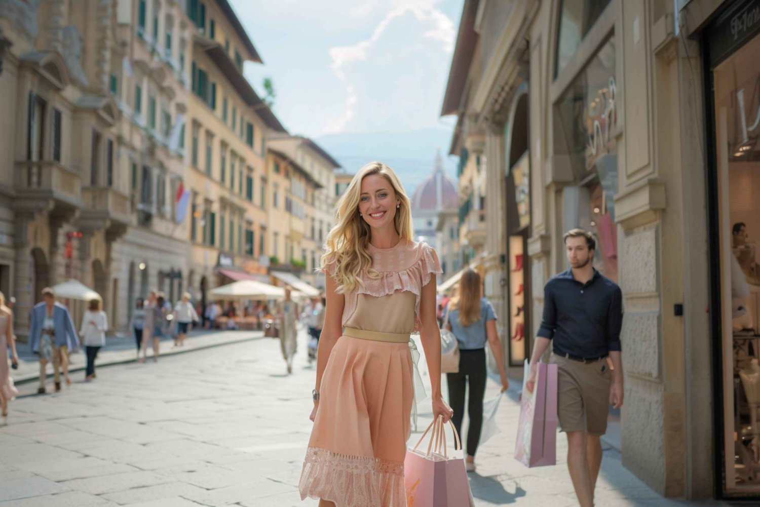 Florens lokal mode shoppingtur med en stylist