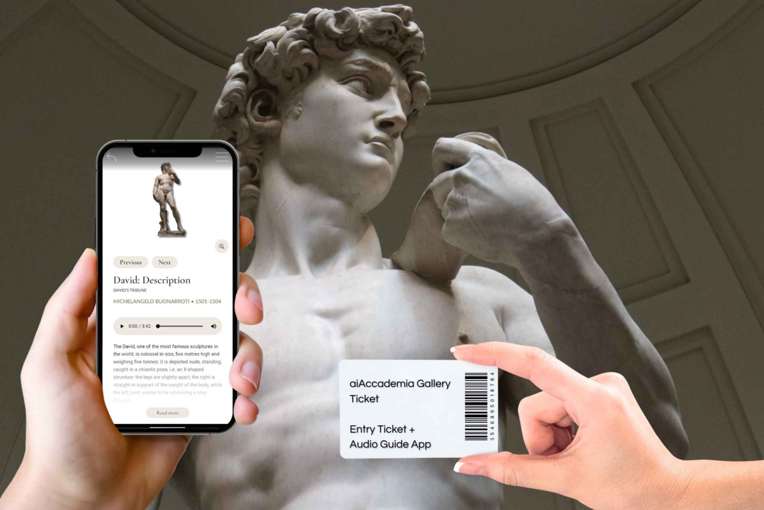 Firenze: Michelangelon Daavid Etusija lippu & Audio App