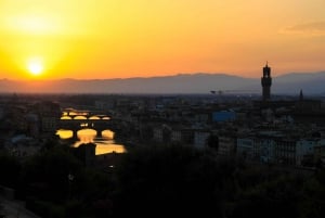Florence : Visite touristique au coucher du soleil et dégustation de vin