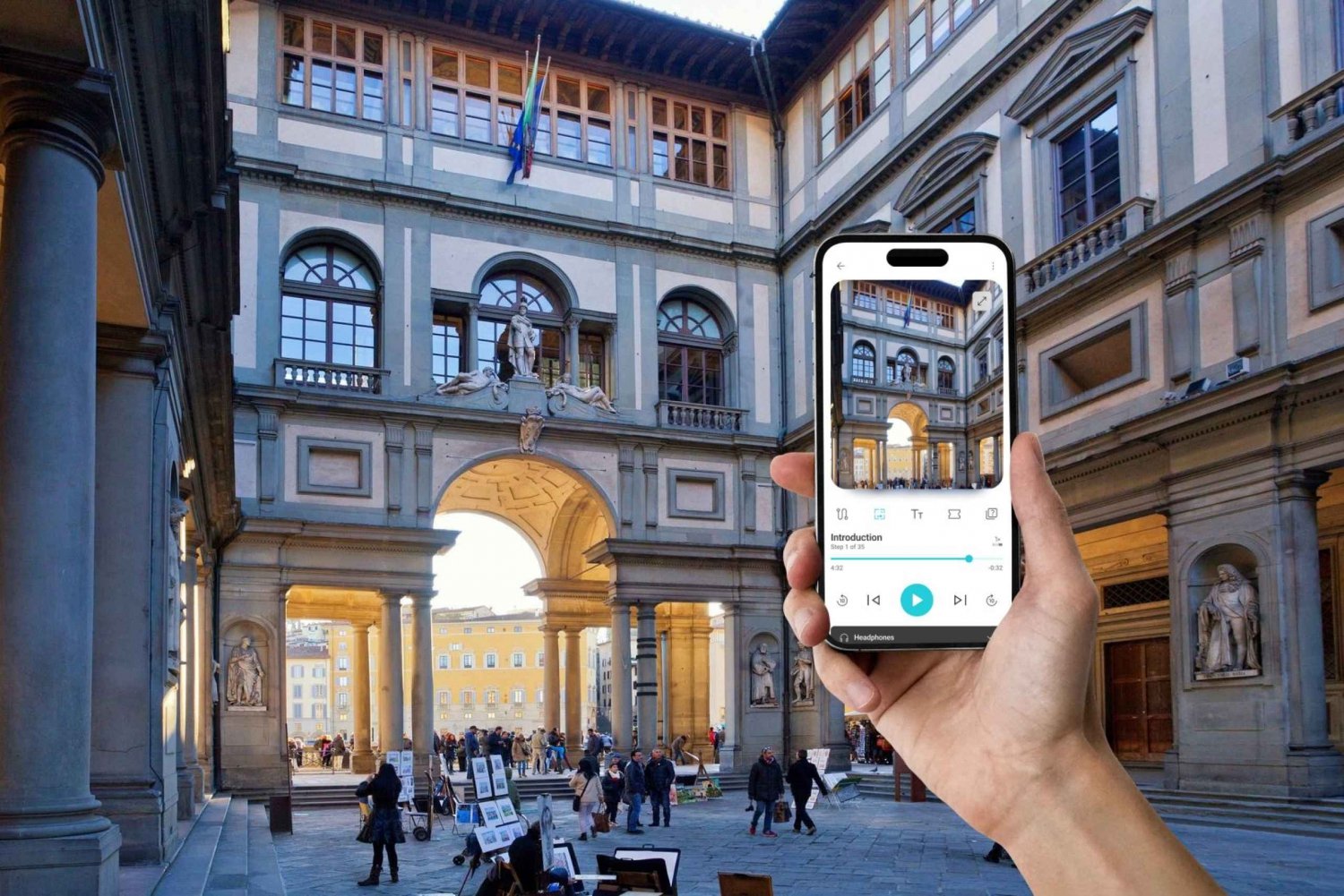 Firenze: Billett til Uffizi-galleriet og lydomvisning i appen (ENG)