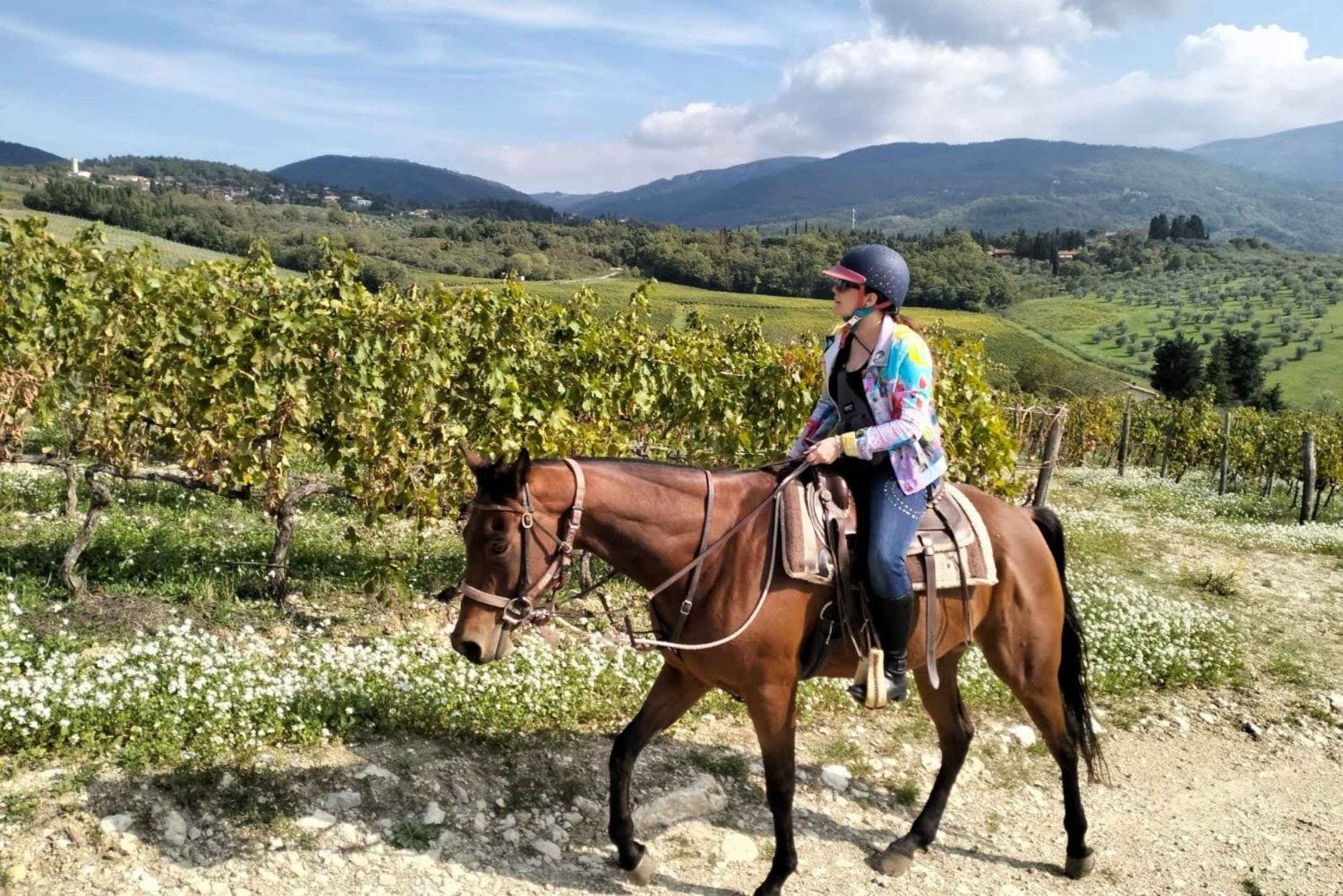De Florença: Passeio a cavalo e tour de vinhos em uma propriedade com almoço